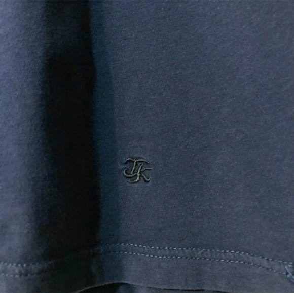 THE KOOPLES Navy Blue Leather Trim Two Button Henley EUC! - Picture 4 of 8